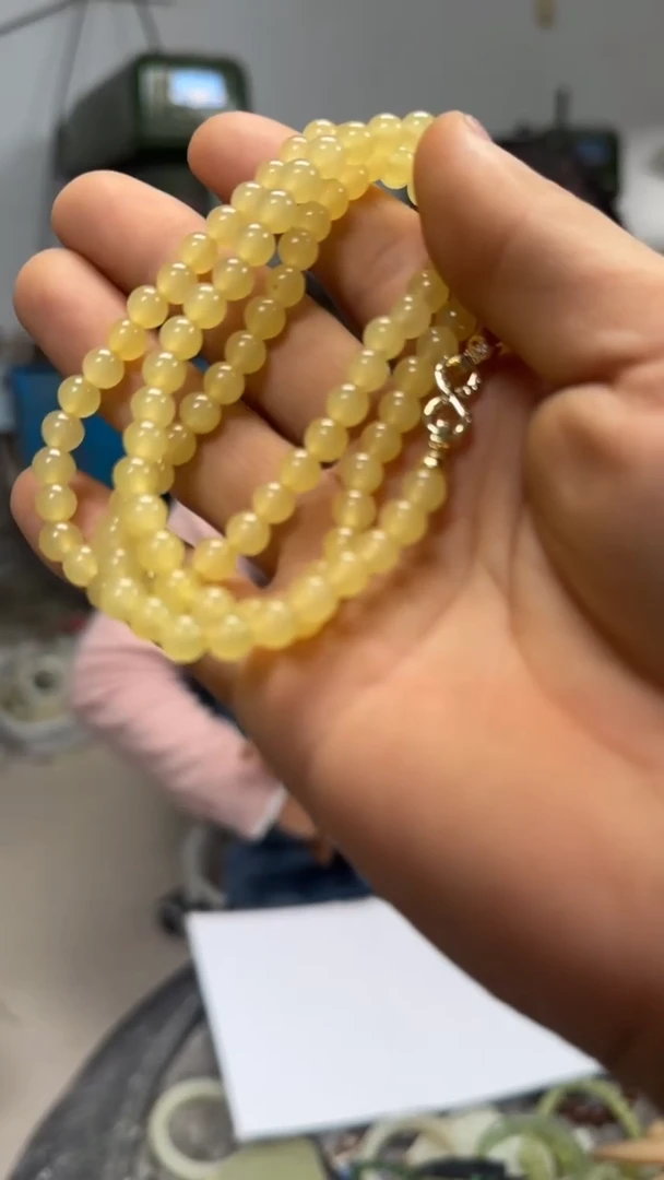 蜂蜜水卡6圆珠108项链