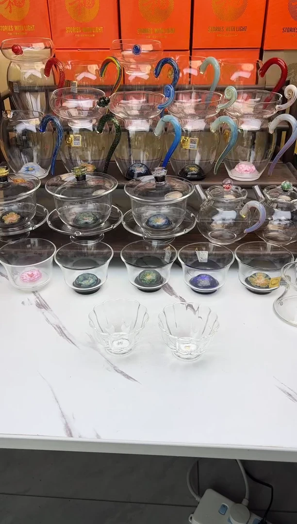 手工艺品玻璃禾器乐妍一对装