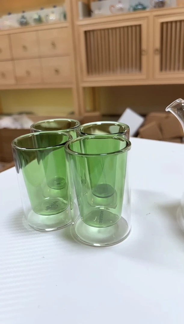 双层小杯子4只绿色不带图