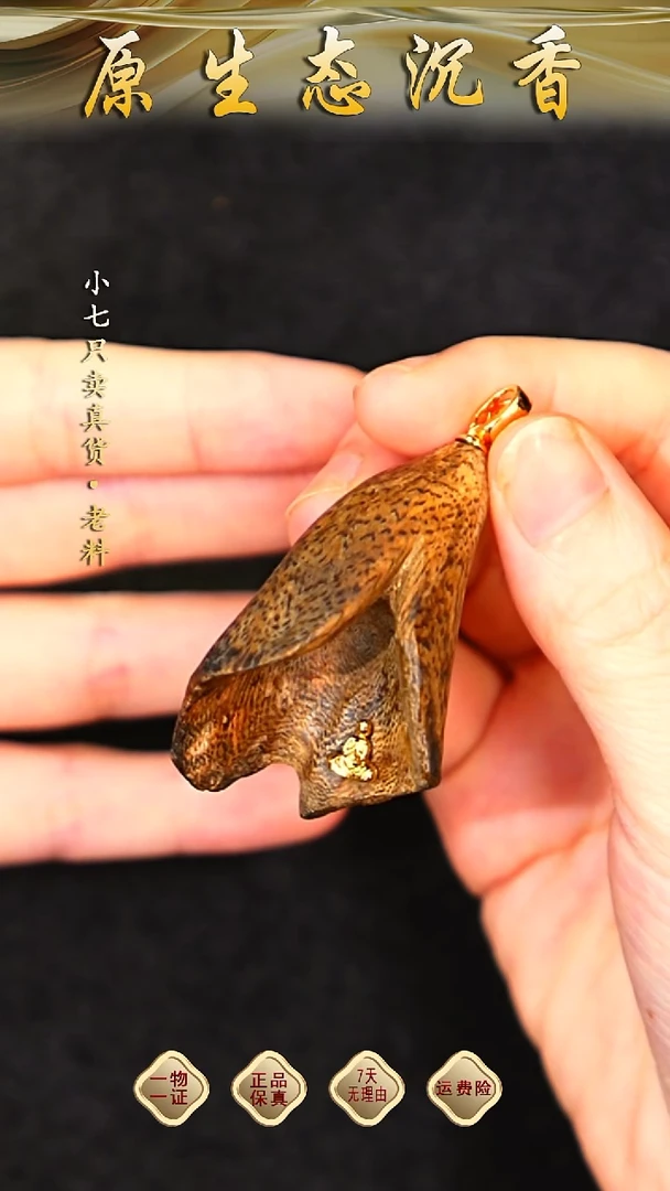 沉香吊坠海南天然包壳沉香吊坠-孤品