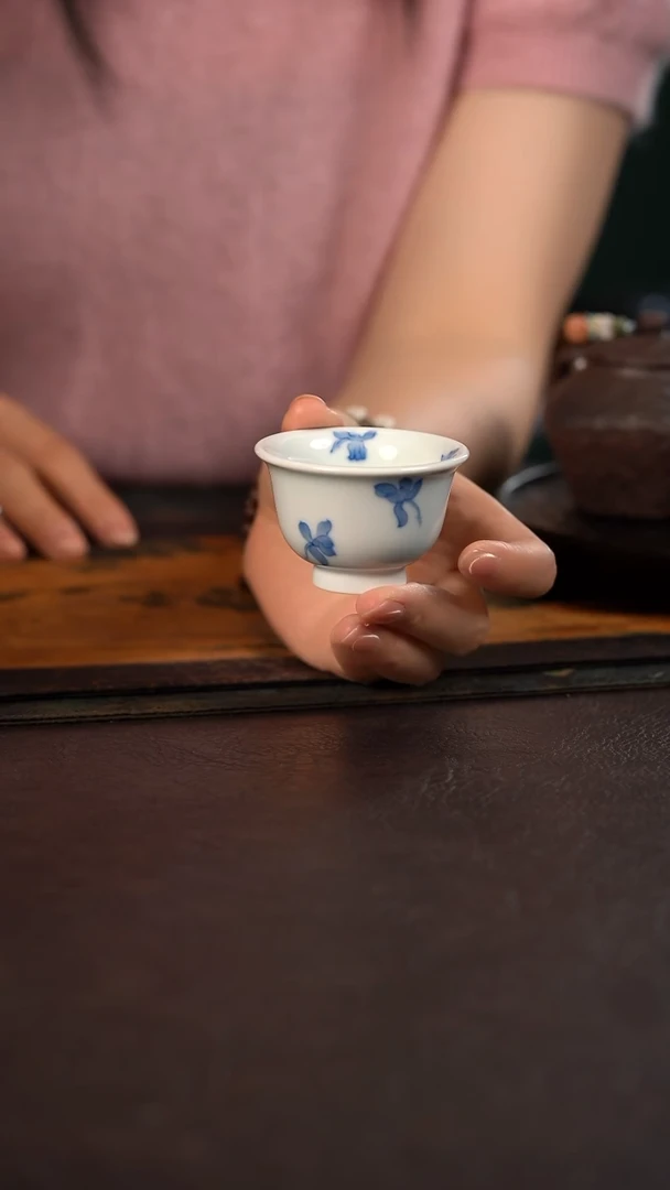 聚澜堂兰花头小压手杯