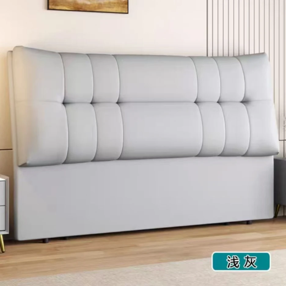 2025超薄轻奢奶油风床头简约单人北欧靠背板皮艺榻榻米欧式落地床