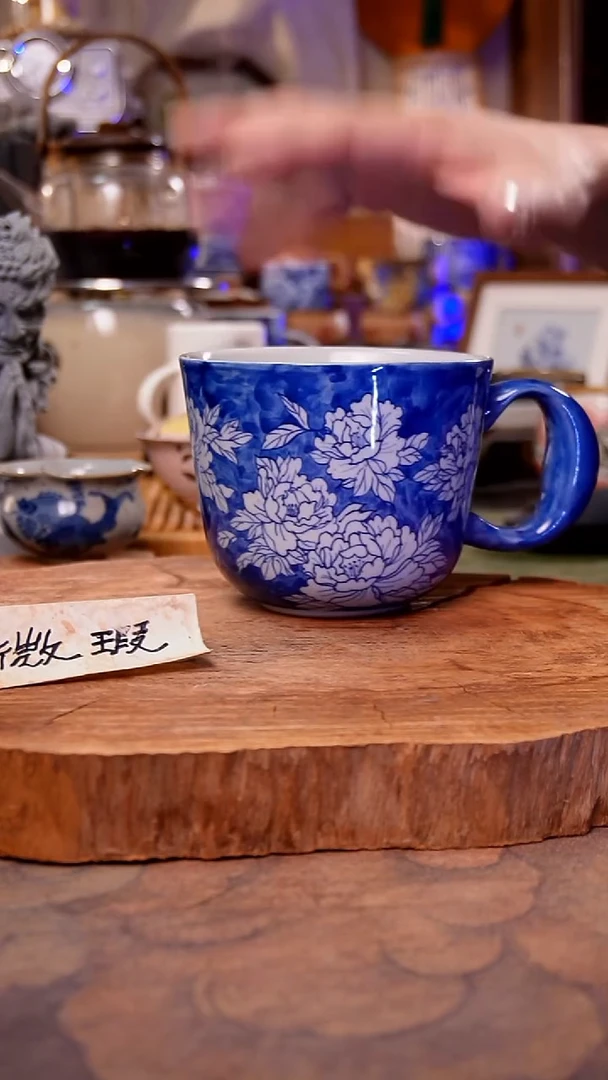 杯子陶牡丹手工手绘手工手绘