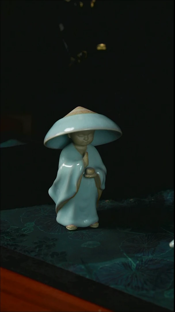 寒江孤影 开片 一级品  天青