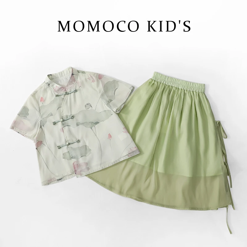 MOMOCO女童新中式套装裙2024夏季新款儿童国风两件套75630578010