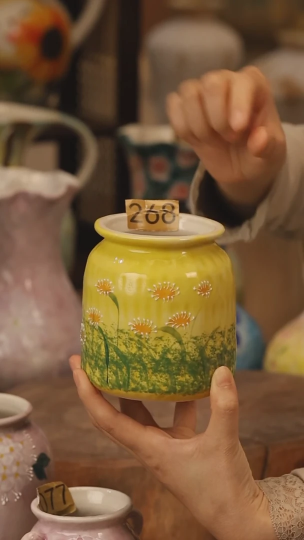 陶瓷景德镇设计师手作花器摆件侘寂风@M268@