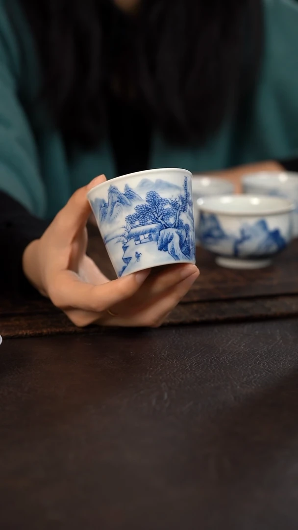 【闪购商品】杯HLX陶瓷山水冰桶杯 随机