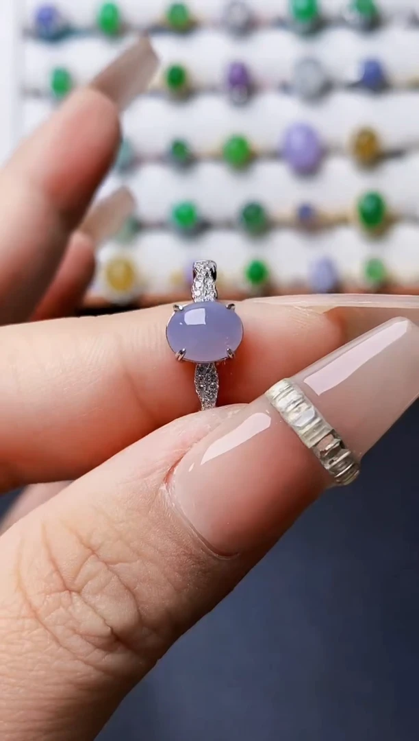 银S925镶嵌戒指翡翠0013