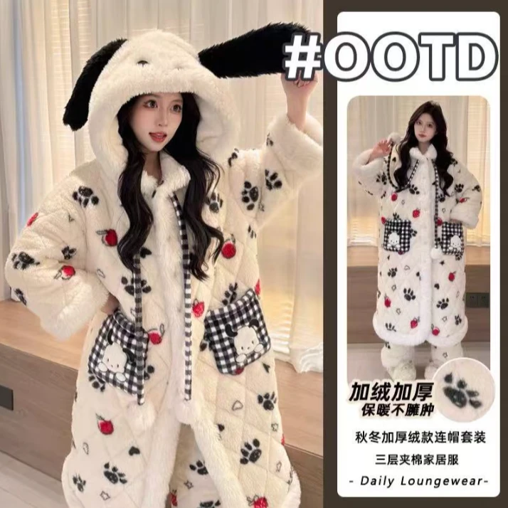 保暖长款女中长裙宽松韩版甜美外套