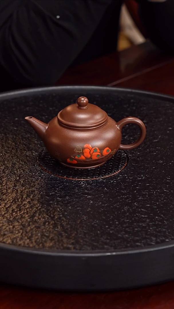 茶壶紫砂锡山俞传 水平39 古紫泥 160毫升