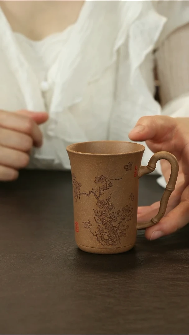 茶杯紫砂直播福利蒋文琴段泥主人杯梅花
