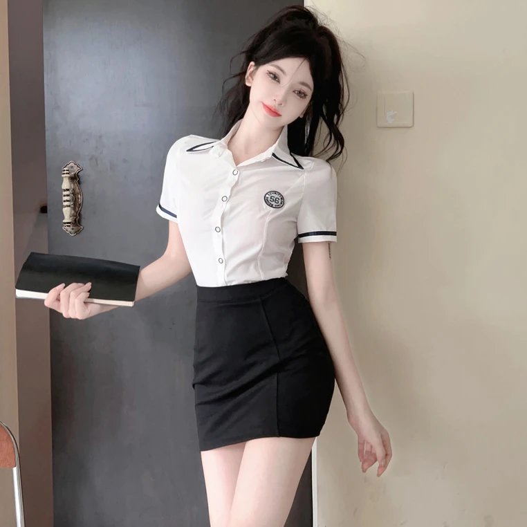 KTV包房公主服夜场休闲会所足疗足浴女技师工作服包臀裙职业套装