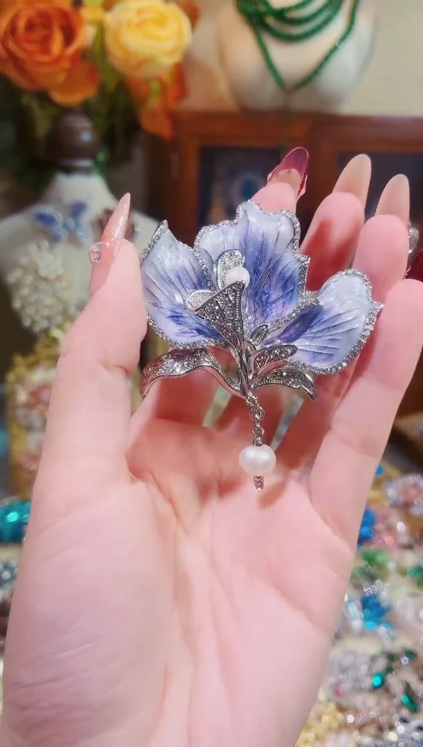 合成立方氧化锆铜合金紫瓣兰心