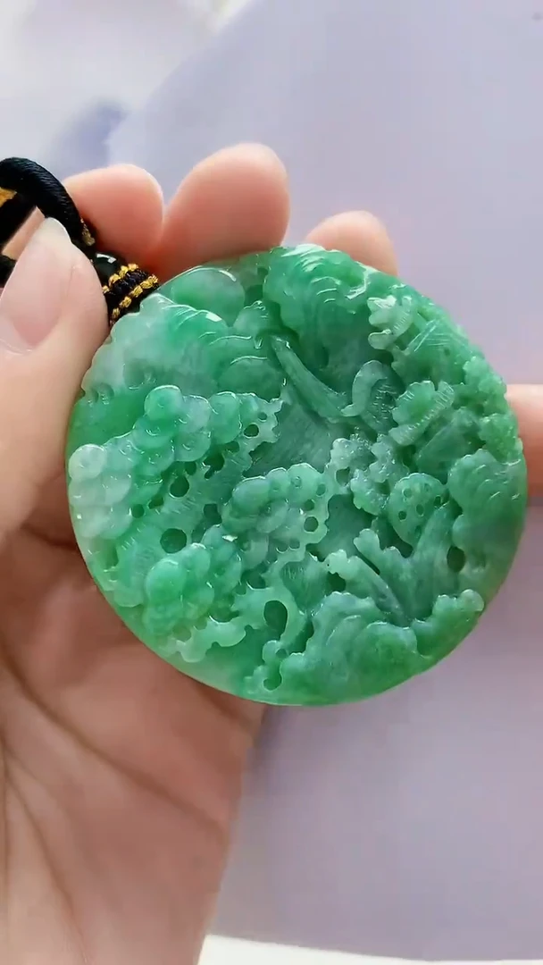 未镶嵌定制翡翠5060lr-毛货挂件40