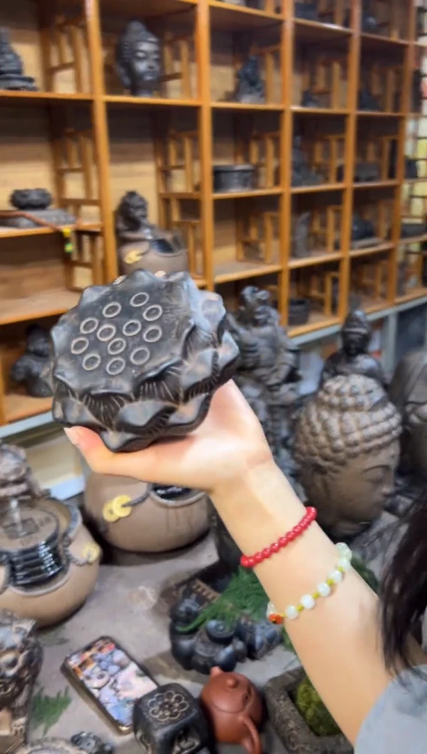 陶土【火山泥】莲蓬实心底座