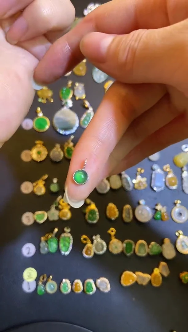 吊坠(不含链)银S925镶嵌翡翠1