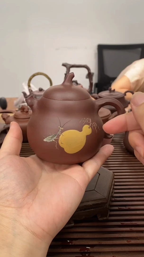 茶壶紫砂微瑕不退换葫芦泥绘
