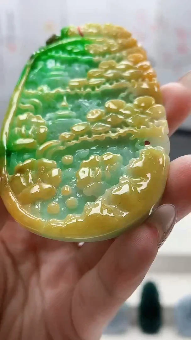 未镶嵌定制翡翠4852lr-毛货挂件60