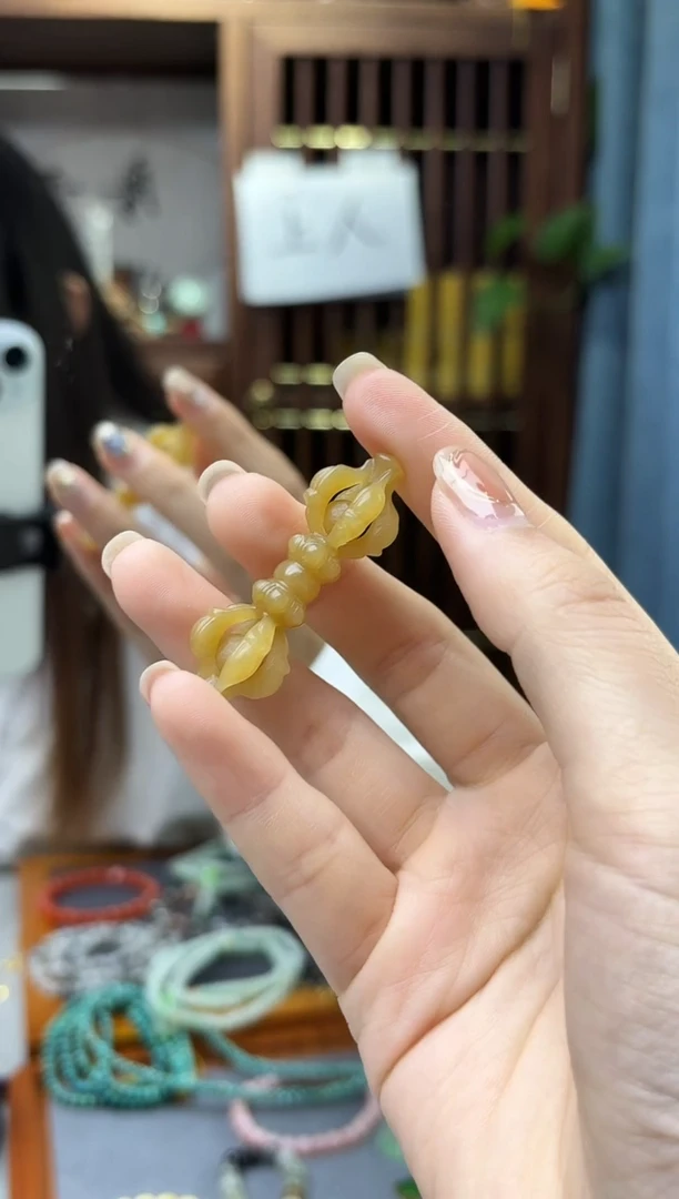 未镶嵌和田玉挂件和田玉金刚杵吊坠HX编绳