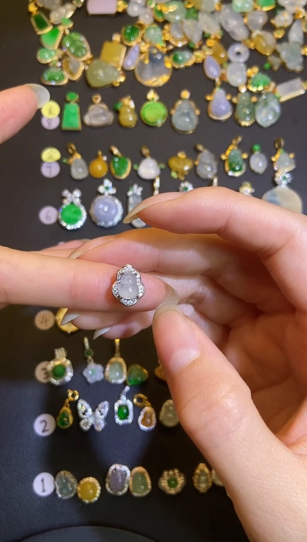 吊坠(不含链)银S925镶嵌翡翠1