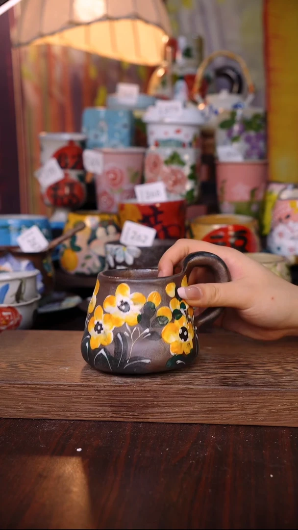 杯子陶泥垚手作 景德镇手工手绘陶瓷器物