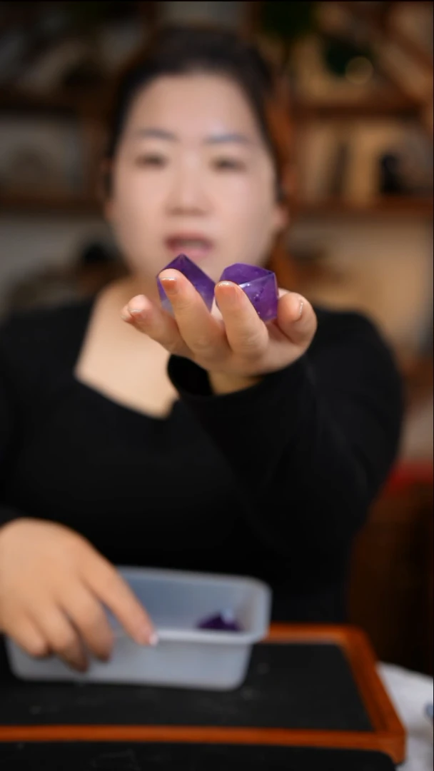 未镶嵌珠宝半成品水晶紫晶柱子【2】个装D669多样性发货