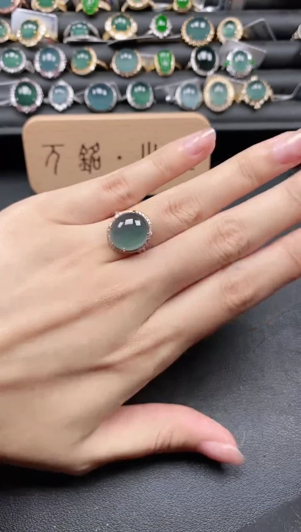 翡翠戒指银S925镶嵌51511