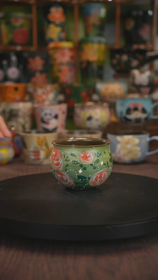 紫砂油画手绘釉下彩