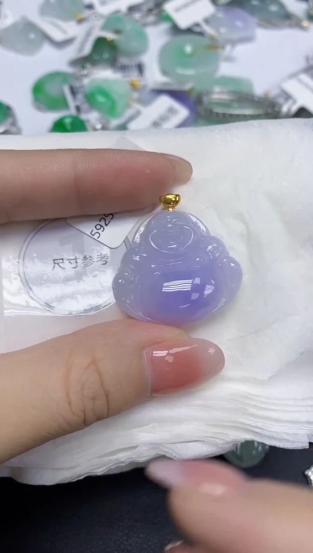 颈饰18K金镶嵌翡翠天然缅甸翡翠A货多样性发一件