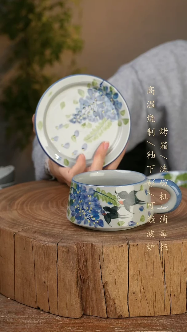 碗瓷景德镇手工手绘高温瓷釉下彩