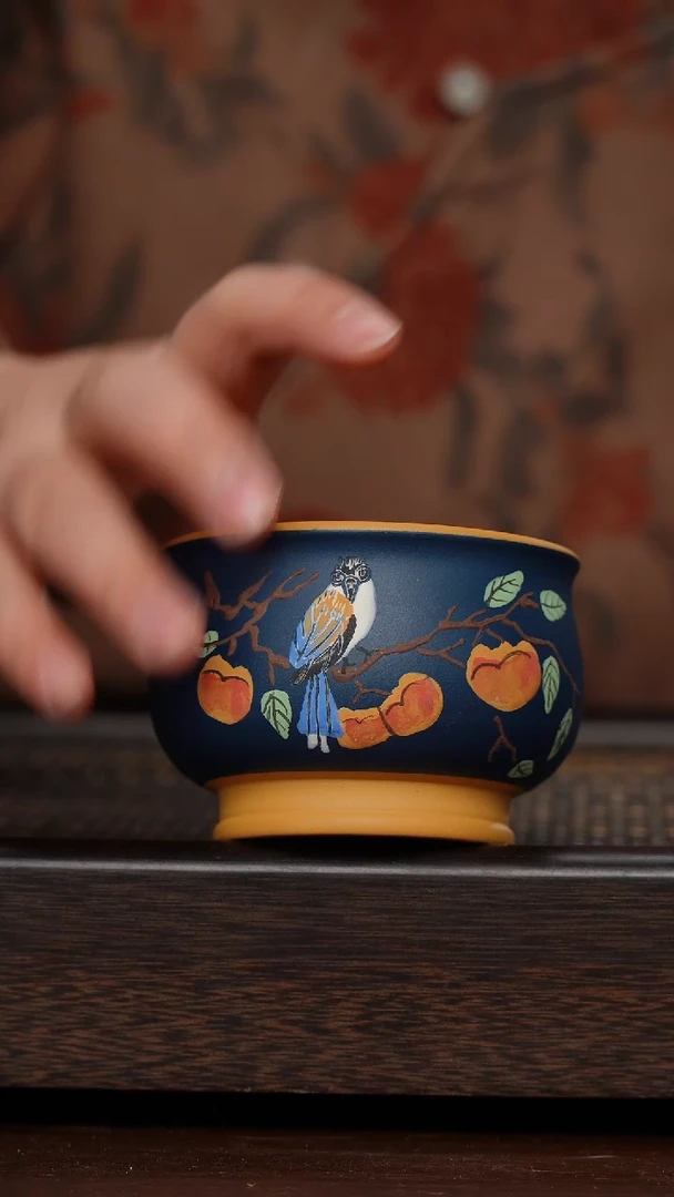 【闪购商品】紫砂茶杯福利紫砂花鸟堆绘