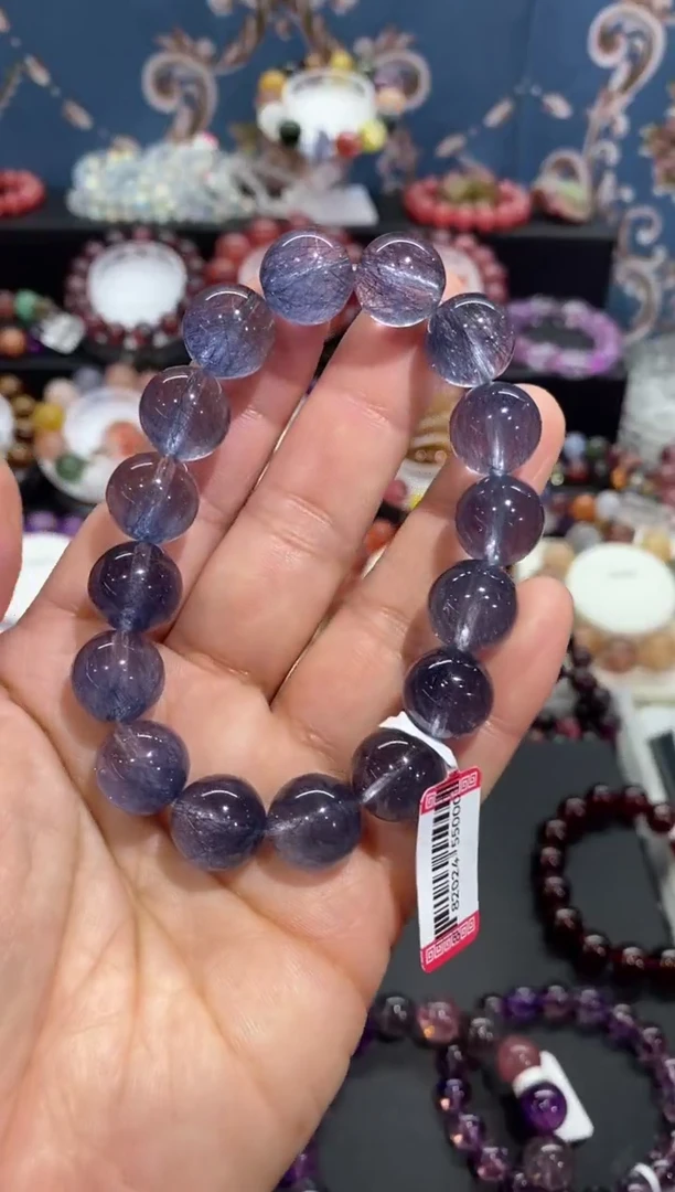 【闪购商品】水晶手串未镶嵌钢丝蓝发12+