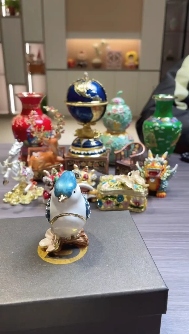摆件七宝烧珐琅彩首饰盒