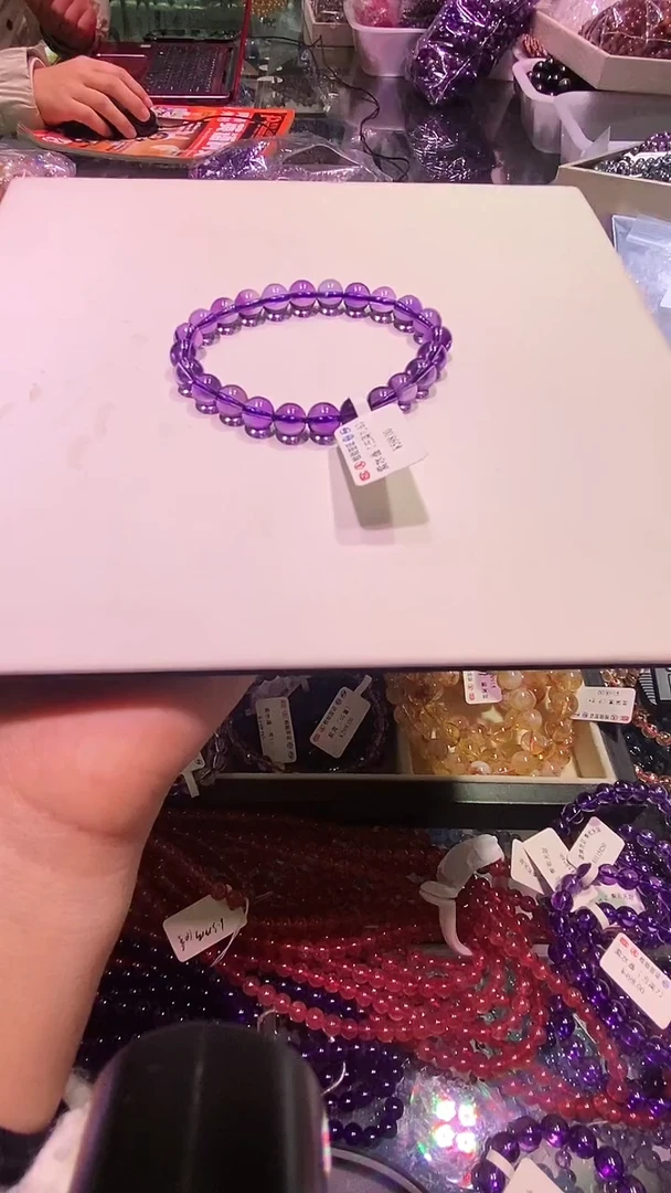 【闪购商品】水晶手串未镶嵌巴西紫水晶高品质手串7+