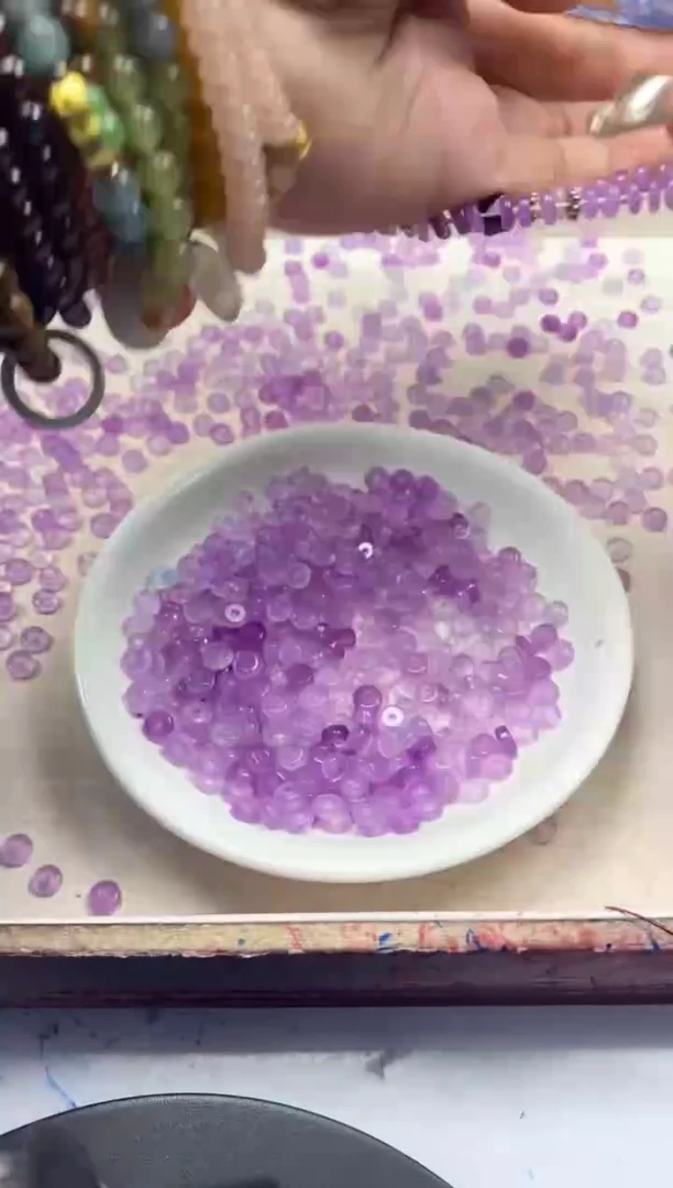 【闪购商品】玛瑙/玉髓颈饰未镶嵌w1584冰紫罗兰算盘6*3mm*60颗