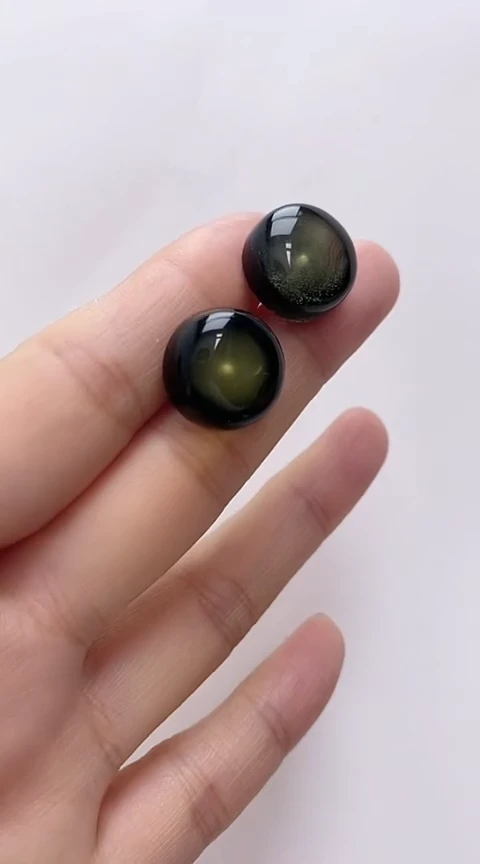 【闪购商品】琥珀裸石银S925镶嵌琥珀耳钉