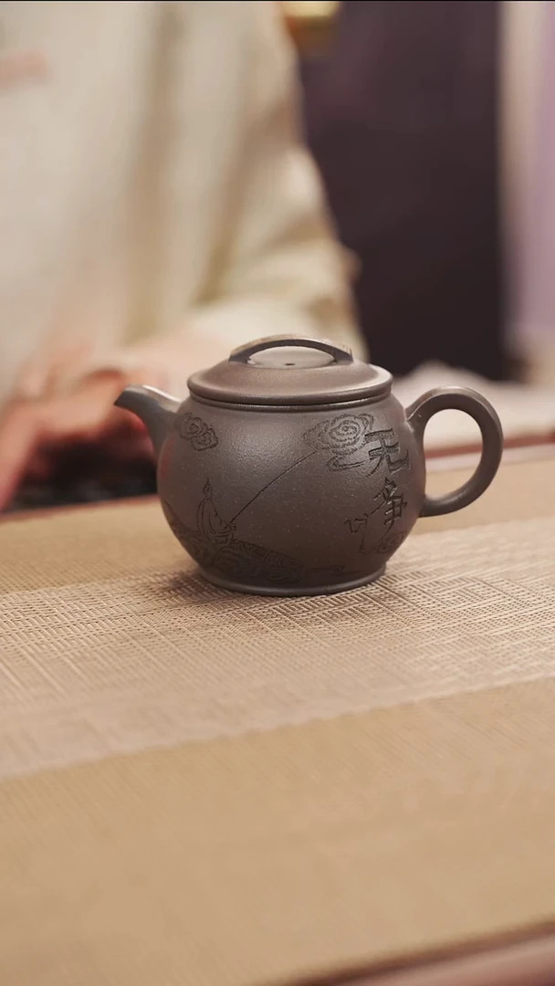 原矿天青泥鼓瓦砂壶41