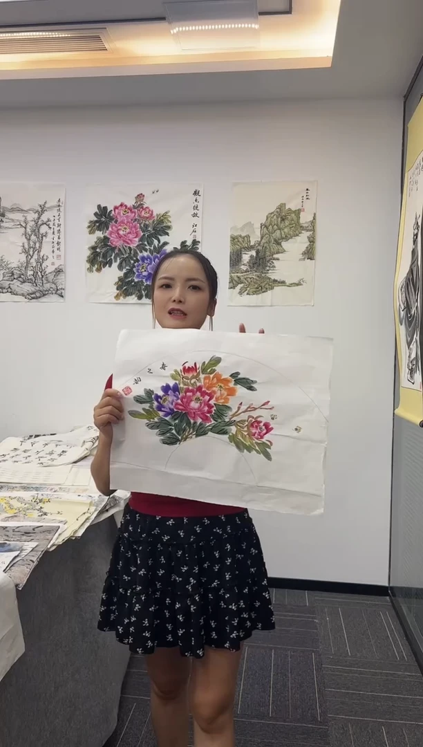 国画国画国画鉴赏手绘实稿-牡丹-