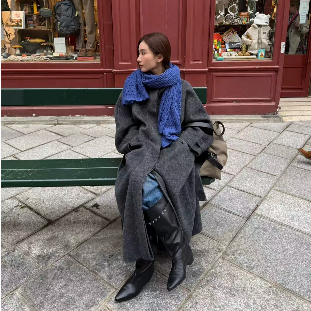 【清】逸语IN choose u笑笑家2025冬季手工双面羊毛大衣外套89910