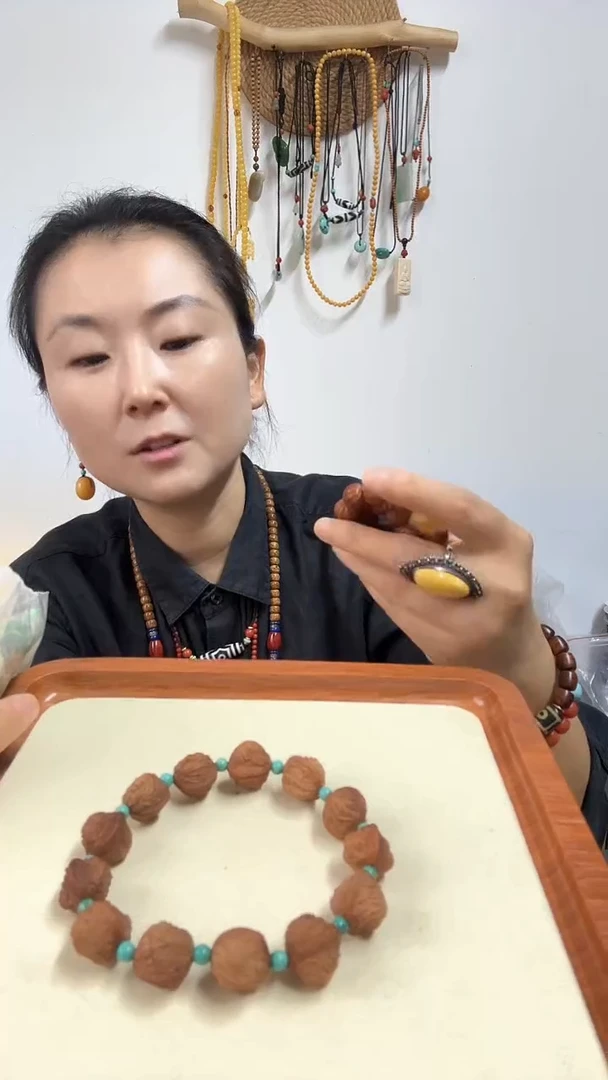 手串桃核精品双面雕单圈