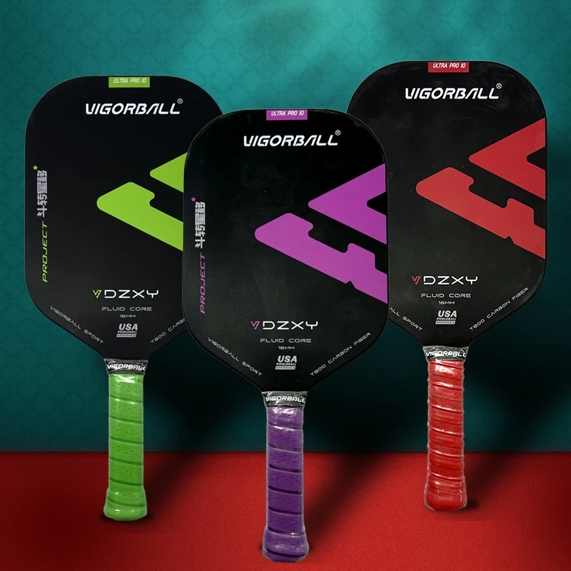 威戈博热压一体成型T800碳纤维双向弹控匹克球拍