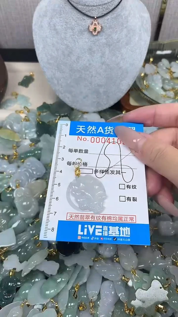 翡翠未镶嵌颈饰净货挂件-4102