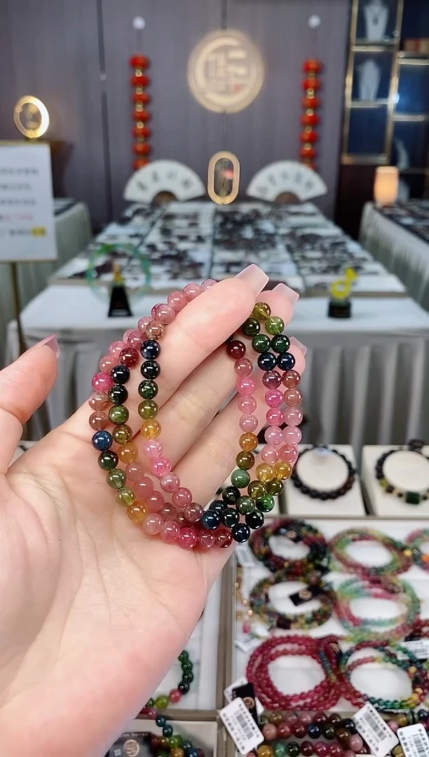 未镶嵌老矿碧玺三圈手串6mm+碧玺hon多样性发货一条