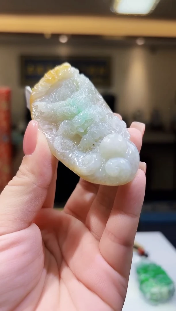 未镶嵌定制翡翠37/0916/C/发其一件/龙