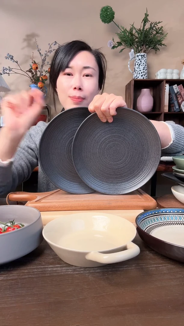 9英寸螺纹麻点盘2只微瑕