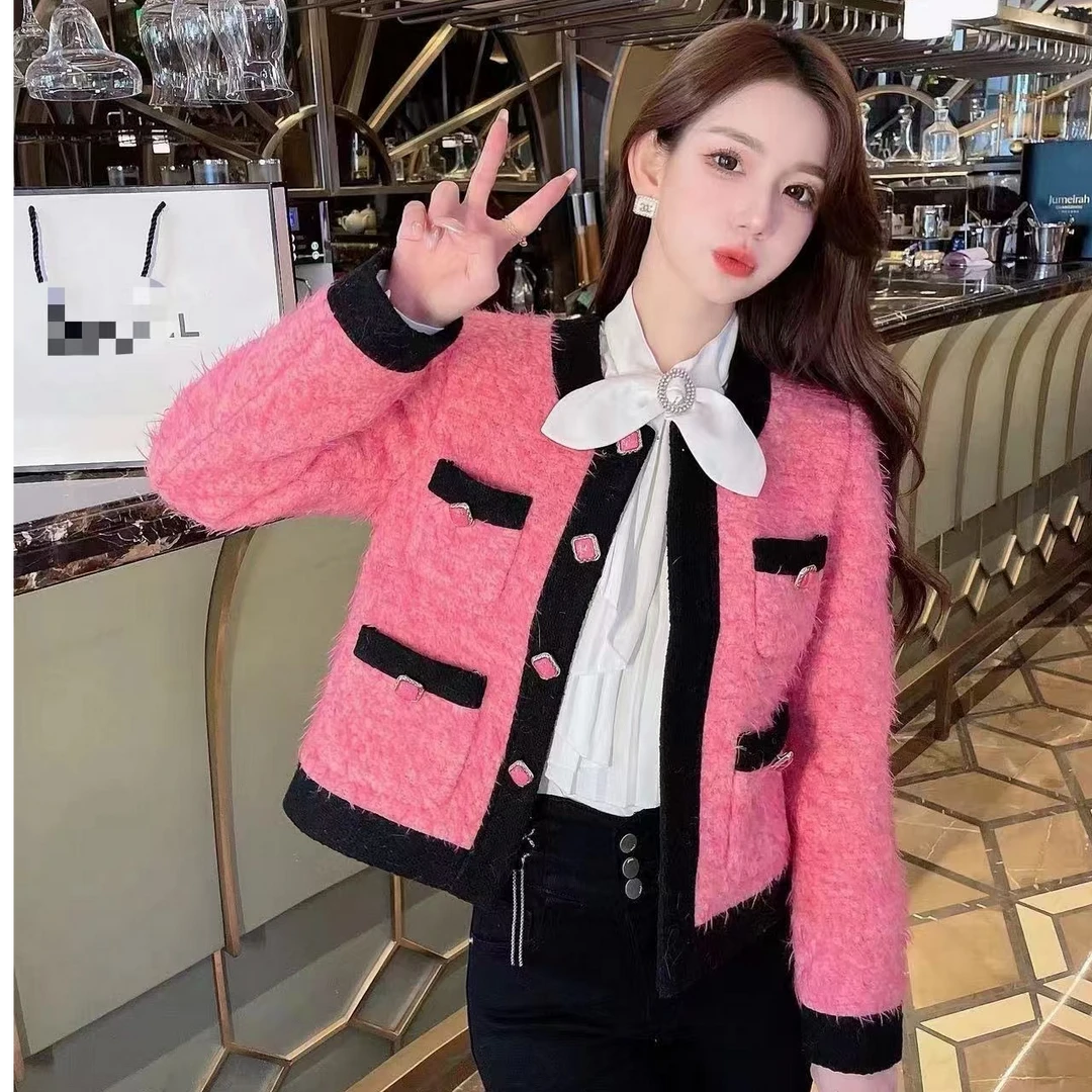 【丘比特】冬季红色新款轻奢时尚高级感气质名媛百搭小香风女装外套