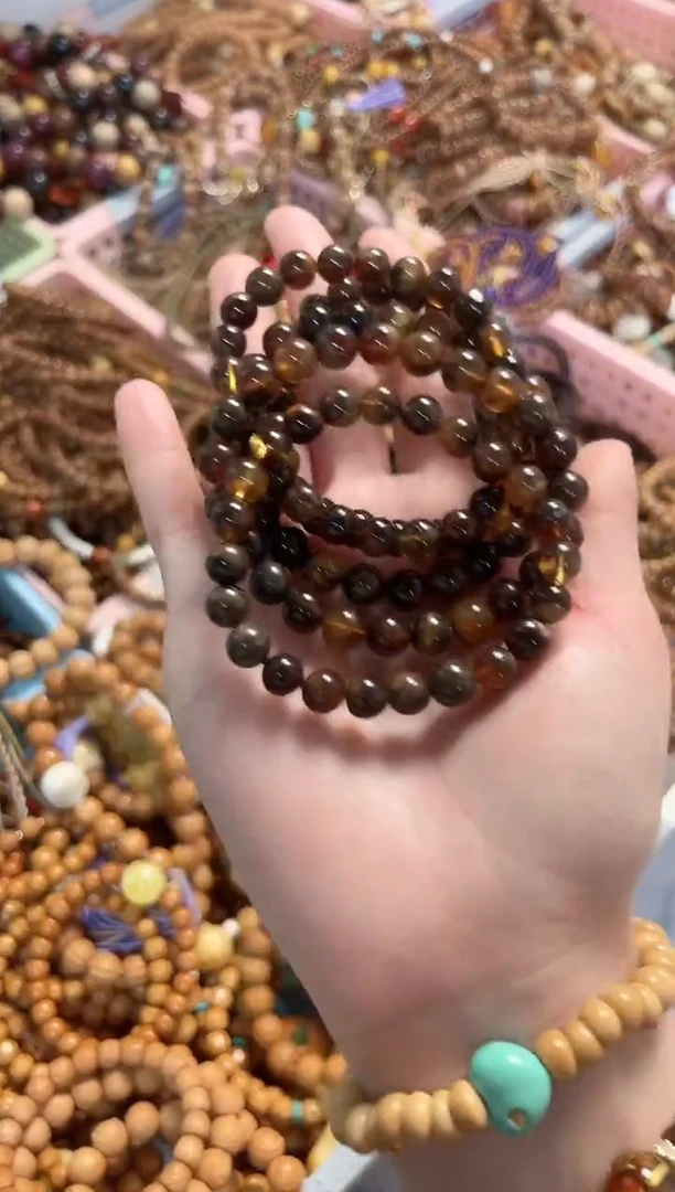 手串琥珀（根珀）未镶嵌琥珀根珀手串8mm  微瑕