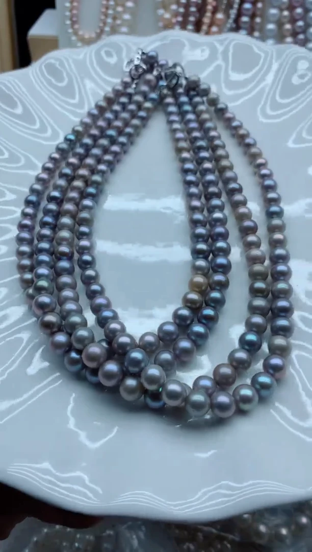 项链银S925镶嵌淡水珍珠多样性发其一，非无暇