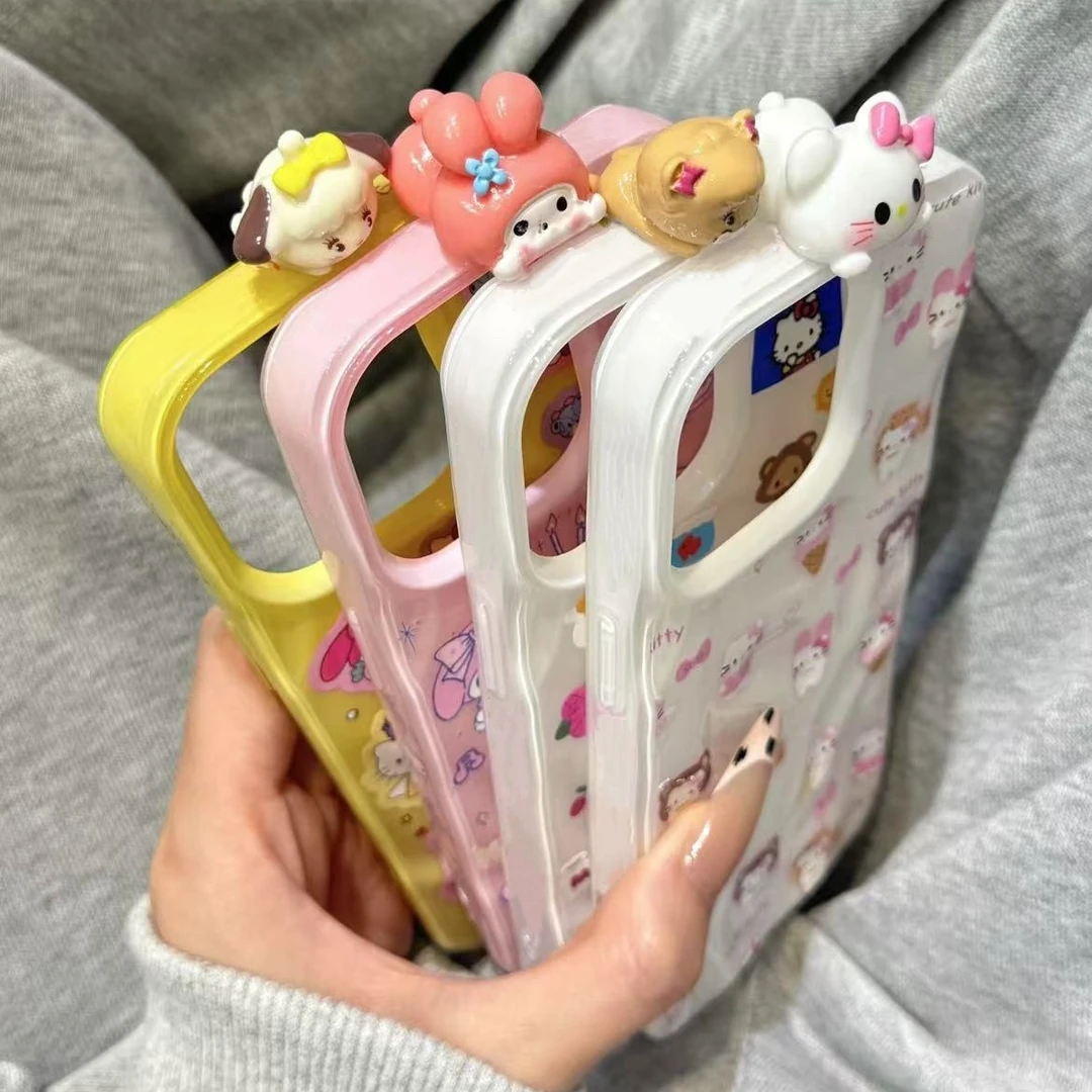 卡通趴趴凯蒂猫美乐蒂适用苹果161514手机壳16promax软壳131211女