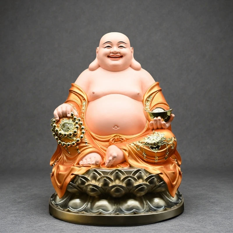 新款树脂精工弥勒佛大肚弥勒笑佛居家办公室家用供奉摆件弥勒佛